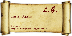 Lurz Gyula névjegykártya